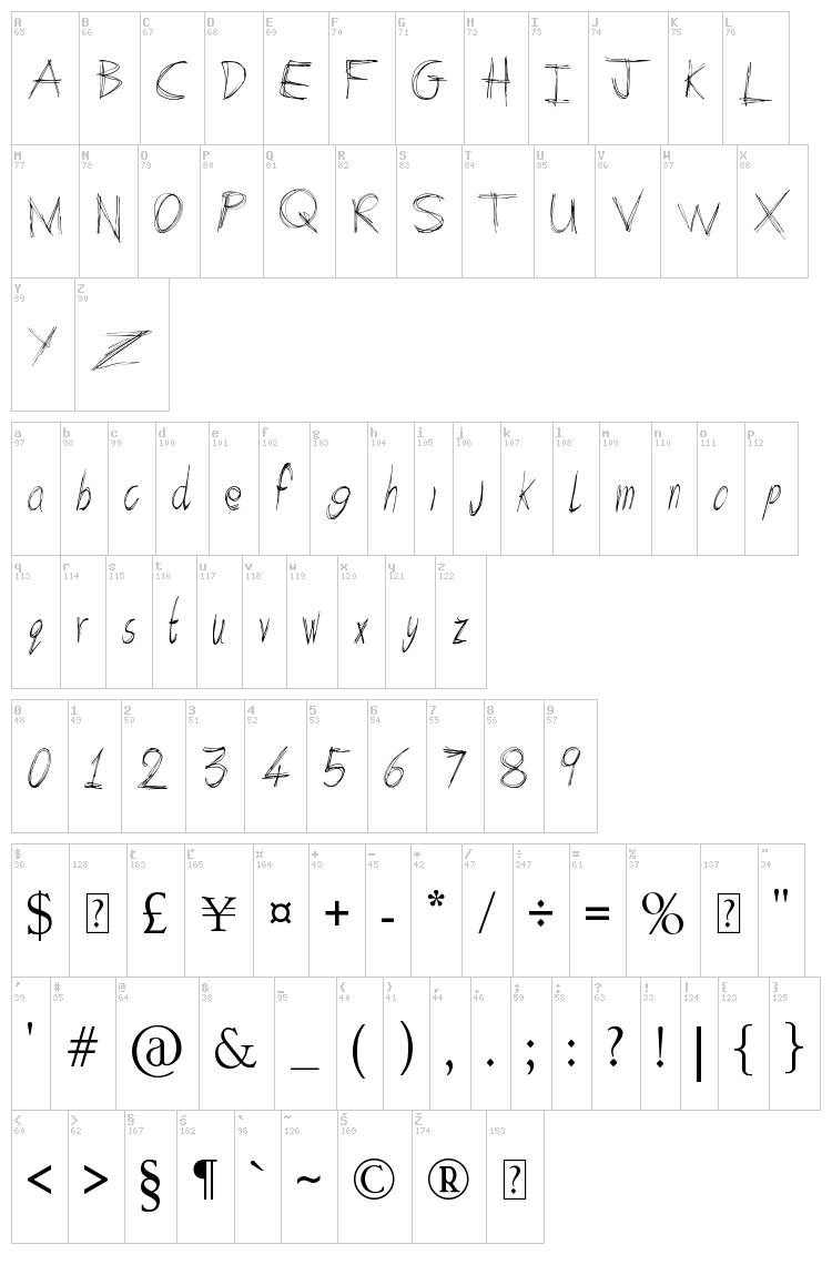 Arcade Book font map